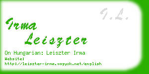 irma leiszter business card